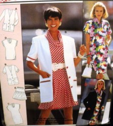 4555 BURDA SS-LS JACKET,TOP,DRESS,PLEAT SKIRT PATTERN 10-20