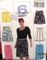 4557 6 EZ A-SKIRT LENGTHS,SHORTS,CAPRI PATTERN 18-24W,26-32W