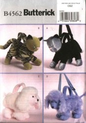 4562 ADORABLE SOFT FURRY CAT,POODLE ANIMAL BAGS PATTERN