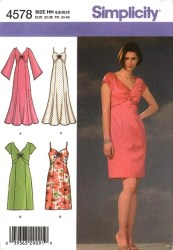 4578 EVE STRAPPY/SLEEVES ST-FLARE GODET DRESS PATTERN 6-12,14-20