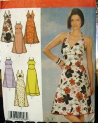 4581 LOVELY MIDRIFF HALTER DRESS LENGTHS PATTERN 4-10