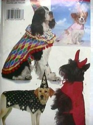 4601 4 DOG CLOWN, PRINCESS,WIZARD,DEVIL COSTUME PATTERN XS-L