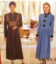 4606 BEAUTIFUL LONG L.S. EMPIRE TIED DRESS PATTERN 6-22 3 SZS