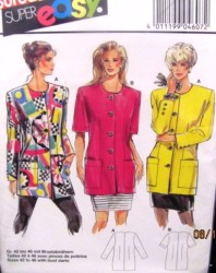4607 SO EZ LONGER SS-LS BUTTON POCKET JACKET  PATTERN 10-20