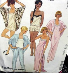 4608 MCCALLS COCOON JACKET,  NIGHTGOWN, CAMI, TUNIC 1989 PATTERN XS 6-8