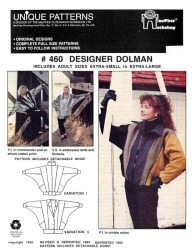 460 COLOR BLOCK/HOOD OR NOT DOLMAN SLEEVE JACKET PATTERN XS-XL