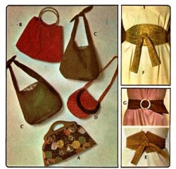 4613 1975 KNITTING/HANDLED BAGS, FABRIC BELTS PATTERN