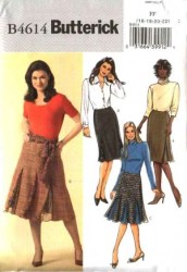 4614 EZ UNLINED PLEAT / GODETS SKIRT SASH PATTERN 8-14,16-22