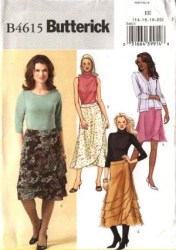 4615 EZ FLARE LO RISER TIER ASYMMETRIC WRAP SKIRT PATTERN 14-20