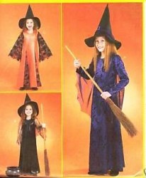 4620 CHARMING WITCH COSTUME, HAT KIDS PATTERN 3 SIZES