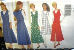 4631 Butterick EZ FLARE BUTTON BACK TIE JUMPER LENGTHS, LS TOP PATTERN XS-MED or  L-XL UNCUT CHOICE