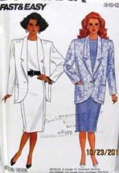 4632 LOOSE LONG SHAPED JACKET,LS DRESS PATTERN 8-10