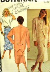4636 LONG 2 BRSTD JACKET,LOW PLT SKIRT LENGTHS,TOP PATTERN 14-18