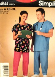 4644 UNISEX SHORT SLEEVE TOP,PANTS UNIFORM PATTERN XS-XL