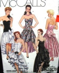 4648 MCCALLS 1990 STRAPLESS/ STRAPPY ASYMMETRIC FANCY DRESS PATTERN 6-10-12,14