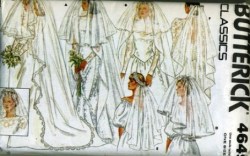 4649 6 BRIDAL VEILS LENGTHS, BLUSHER, BOWS PATTERN