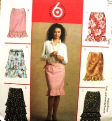 4662  MCCALLS 6 EZ STRAIGHT FLOUNCEY SKIRTS 3 LENGTHS PATTERN 12-18 UNCUT