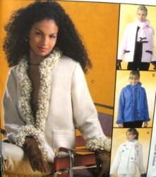 4667 FLEECE UNLINED STRT JACKET, SCARF PATTERN XS-M,L-XL