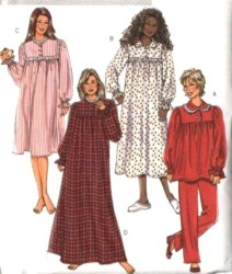 4670 SO EZ PAJAMA TOP,PANTS, GRANNY GOWN LENGTHS PATTERN L-XL