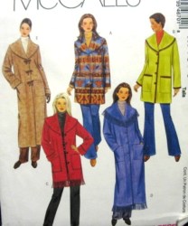 4670  MCCALLS FLEECE UNLINED SHAWL COLLAR JACKET, COAT PATTERN XS-XL 2 SIZES CHOICE