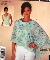 4676 SO EASY PONCHO TOP,SLVLSS V TOP PATTERN 6-16