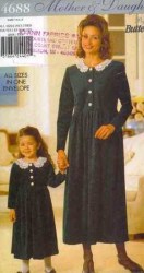 4688 EZ EMPIRE DIRNDL DRESS MOM & DTR PATTERN XS-L