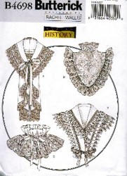 4698 BUTTERICK FANCY LACY 1800S VICTORIAN 4 COLLARS PATTERN S-LG