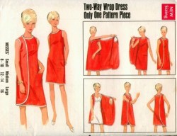 4698 BUTTERICK WONDER 2 WAY WRAP DRESS 68 2 PC PATTERN GIRL 10-12