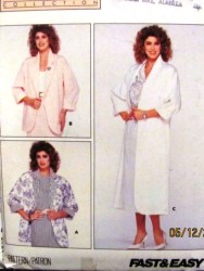 4705 EZ 87 UNLINED 1 BUTTON COLLAR COAT, JACKET PATTERN 6-14