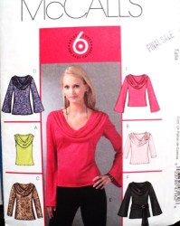 4716 EZ COWL KNIT TOPS,TUNIC,SASH SLVS OR NOT PATTERN XS-XL