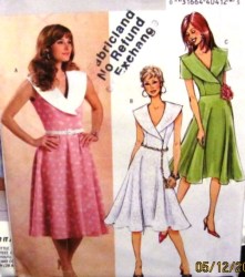 4726 EZ FLARE BIG COLLAR SS OR NOT DRESS,BELT PATTERN 8-14,16-22