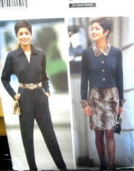 4729 BUTTERICK LONG SLEEVE  BUTTON TOP, SKIRT, JUMPSUIT, BELT PATTERN 6--22 3 SIZES