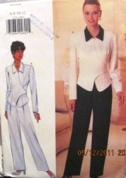 4730 EZ BUTTERICK SHAPED WRAP LS TOP, PANTS PATTERN 6-12 UNCUT