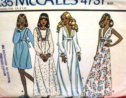 4731 MCCALLS TIED NIGHTGOWN LENGTHS SLEEVES OR NOT PATTERN MEDIUM 14-16
