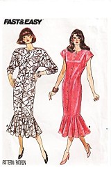 4733 LONG LOWER FLOUNCE CAP-LONG SLEEVE DRESS PATTERN 12-16