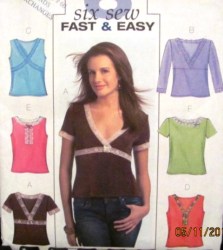 4737 EZ BUTTERICK STRETCH KNIT PULLOVER SLEEVES OR NOT TOP PATTERN 6-12,14-20 UNCUT