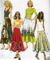 4742 VERY EASY LONG SWING SKIRT RUFFLE OR NOT PATTERN 16-22