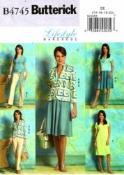 4745 EZ Butterick UNLINED JACKET, TOP, A-DRESS, SKIRT, PANTS PATTERN 6-20 2 Sizes Choice Uncut