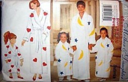 4748 BUTTERICK LOOSE WRAP ROBE, BELT, APPLIQUES MOM & DAUGHTER PATTERN UNCUT
