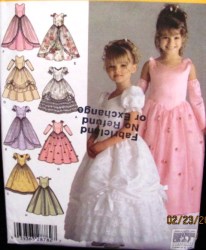 4764 DESIGN YR FORMAL FLARE FLOOR DRESS,OVRSKIRT PATTERN 3-6