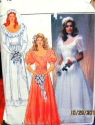 4765  SS-LS RUFFLE 70 BRIDE GOWN, CUMMERBUND PATTERN 10, 18