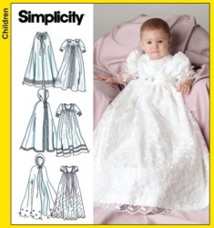4766 INFANT CHRISTENING FLOOR GOWN,HOODI CAPE PATTERN XXS-L