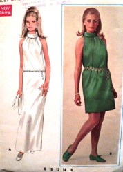 4770 1968 SLIM CUT-AWAY COLLAR DRESS PATTERN 8, 10