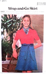 4779 Butterick 70S EZ WRAP AND GO SKIRT PATTERN 25 1/2, 24.5'' WaiST GIRLS choice