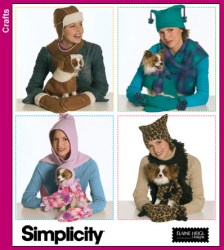 4780 SIMPLICITY MS HATS, MITTS, SCARF, HAT, XS-MD DOG COAT, HAT FLEECE PATTERN