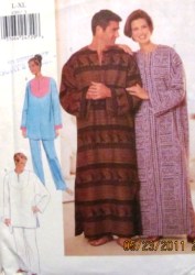 4789 UNISEX EZ BOXY CAFTAN,TUNIC, PANTS PATTERN XS-M,L-XL
