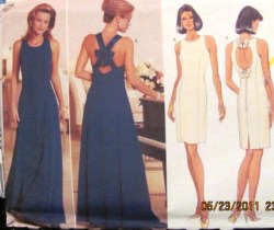 4797 BUTTERICK EZ TAPER- FLARE OPEN BACK SLEEVELESS DRESS LENGTHS PATTERN 6-16 2 SIZES