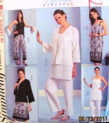 4810 BUTTERICK SO EZ JACKET, STRAPPY TOP,  TUNIC ,DRESS, PANTS PATTERN 6-12 UNCUT