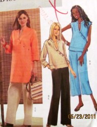 4814 Butterick EZ ASYMMETRIC TOP, TUNIC, PANTS LENGTHS PATTERN XS-M ,L-XL choice uncut
