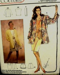 4820 BURDA LONG JACKET, CAP TOP, SASH, SKIRT, BERMUDAS PATTERN 10-20